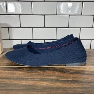 Skechers Cleo Bewitch Womens Size 6 Shoes Navy Woven Stretch Fit Ballet Flat